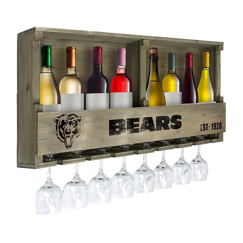 Chicago Bears Wine Bar Wall Shelf