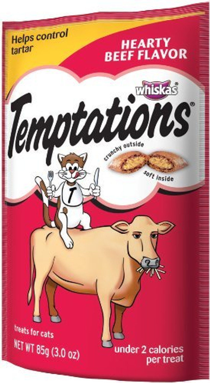 Whiskas Temptations Hearty Beef， 3oz bag