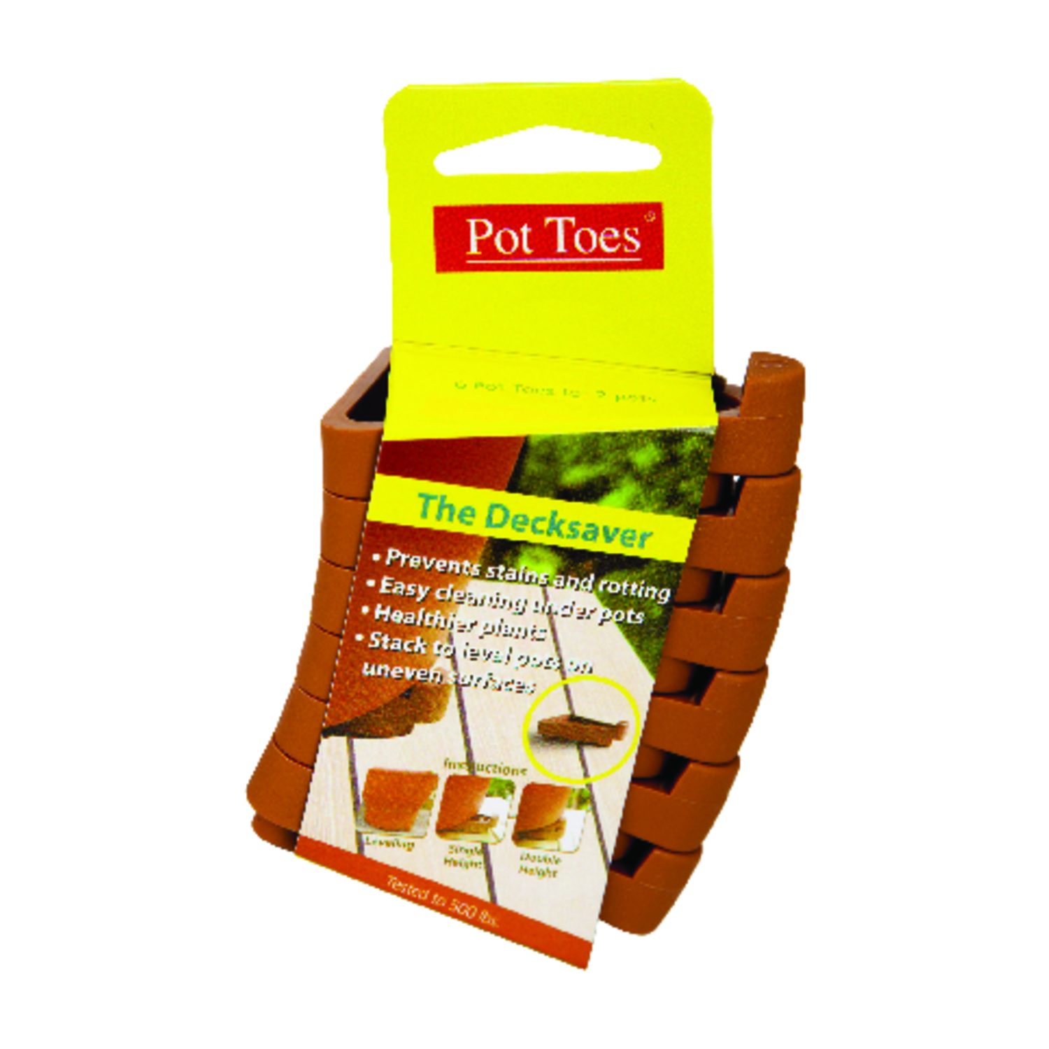 Pot Toes The Decksaver 1 in. H X 2 in. W X 3 in. D Plastic Planter Feet Terracotta