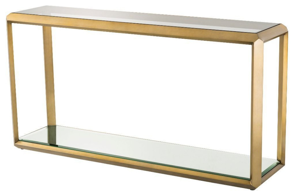 Slim Brass Console Table  Eichholtz Callum   Contemporary   Console Tables   by Oroa   Distinctive Furniture  Houzz