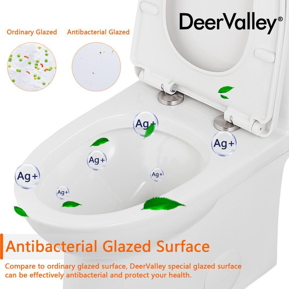 DEERVALLEY Ursa Comfortable Height 12 in Rough in Size 1Piece 08128 GPF Dual Flush Elongated Toilet in White Seat Included