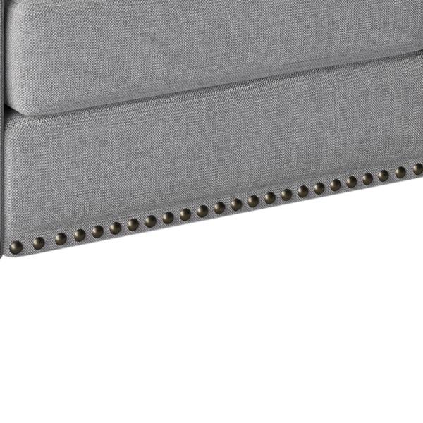 Accent Chair with Bronze Nailhead Trim Wooden Legs