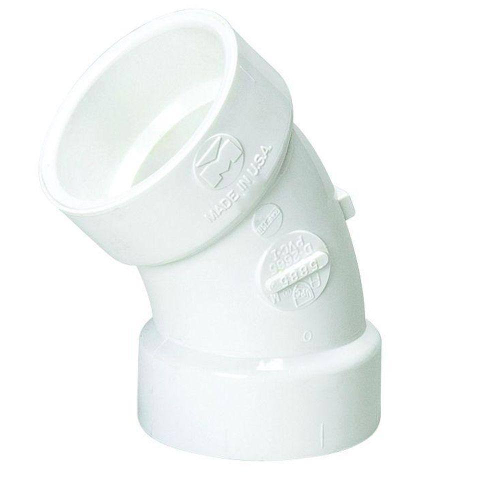 Mueller Streamline 1-12 in. PVC DWV 45-Degree Hub x Hub Elbow 05887H