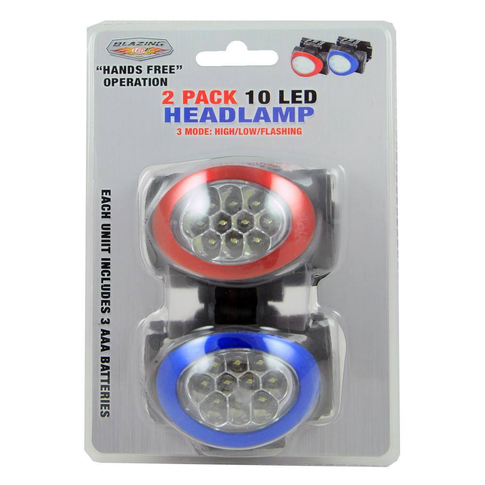 Blazing LEDz Battery Operated 10 LED Headlamp (2-Pack) 702418