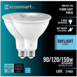 EcoSmart 90120150-Watt Equivalent PAR38 3-Way Spot Energy Star Dimmable CEC LED Light Bulb Daylight (2-Pack) FG-04305