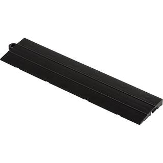 Swisstrax 2.75 in. x 12 in. Jet Black Pegged Polypropylene Ramp Edging for Diamondtrax Home Modular Flooring (10-Pack) HOME-DMD-JB-10PG