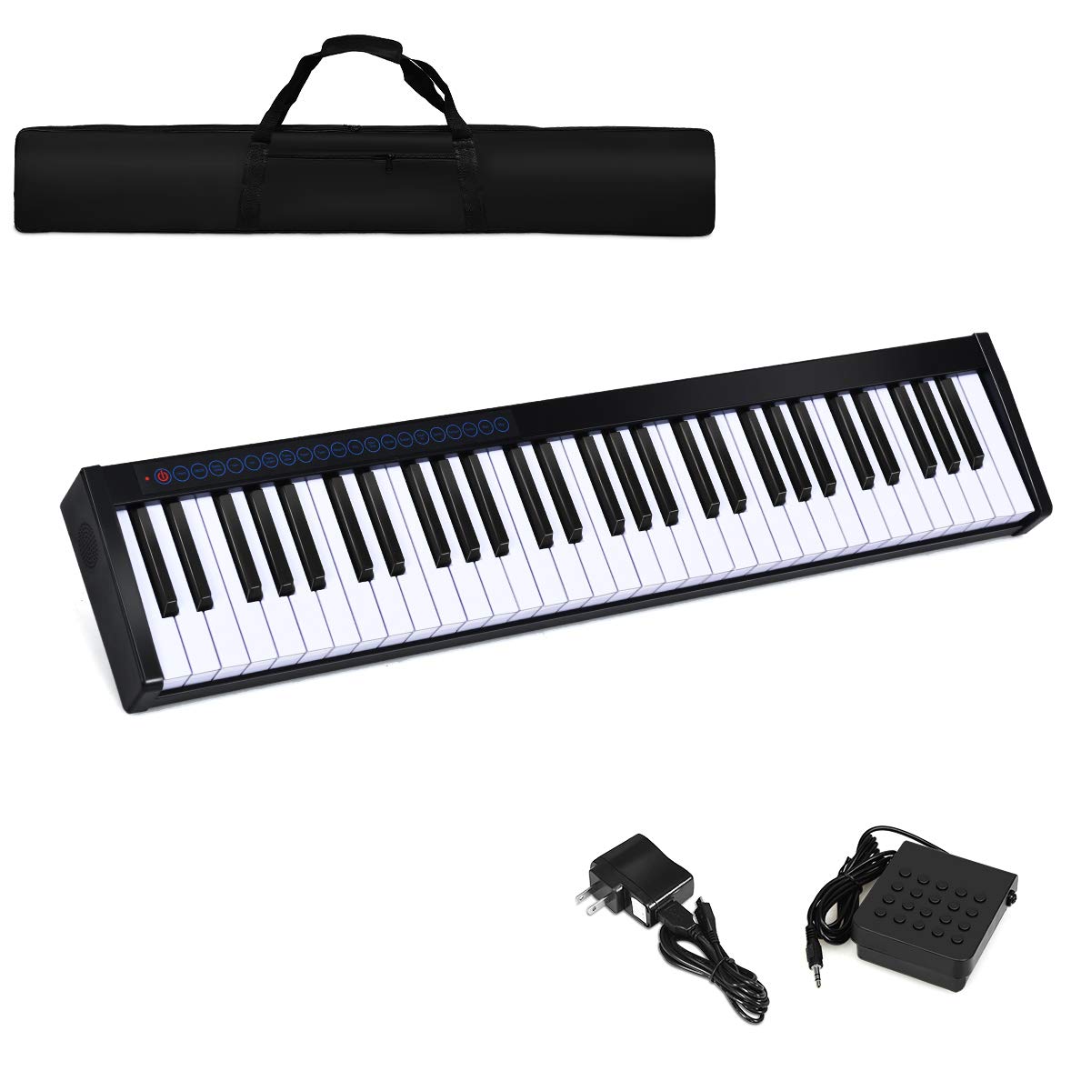 Costzon 61-Key Portable Digital Piano, Upgraded Premium Electric Keyboard W/ 128 Rhythm