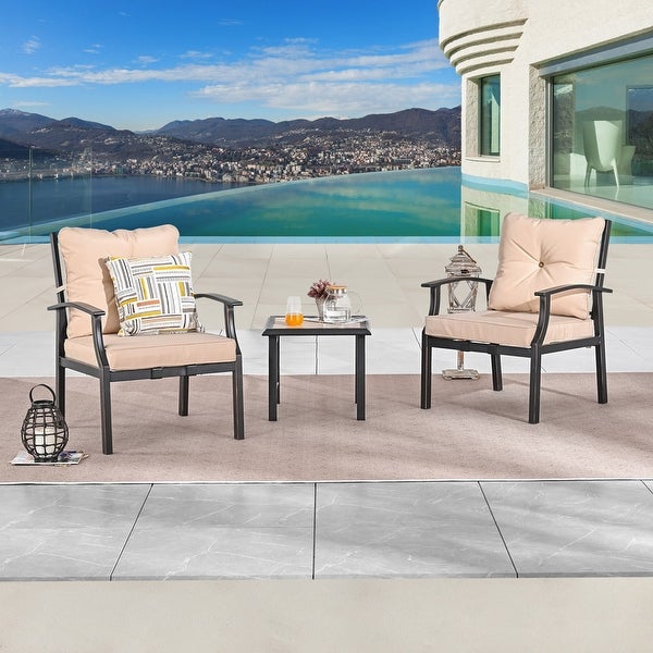 Y23 Patio Festival Outdoor Metal Seating Group with Cushions - Overstock - 37099228