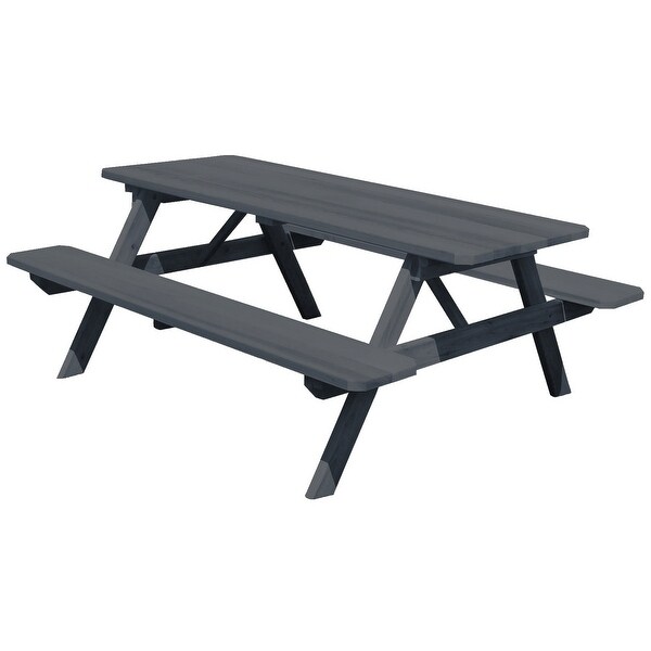 Pine 8' Picnic Table with Attached Benches