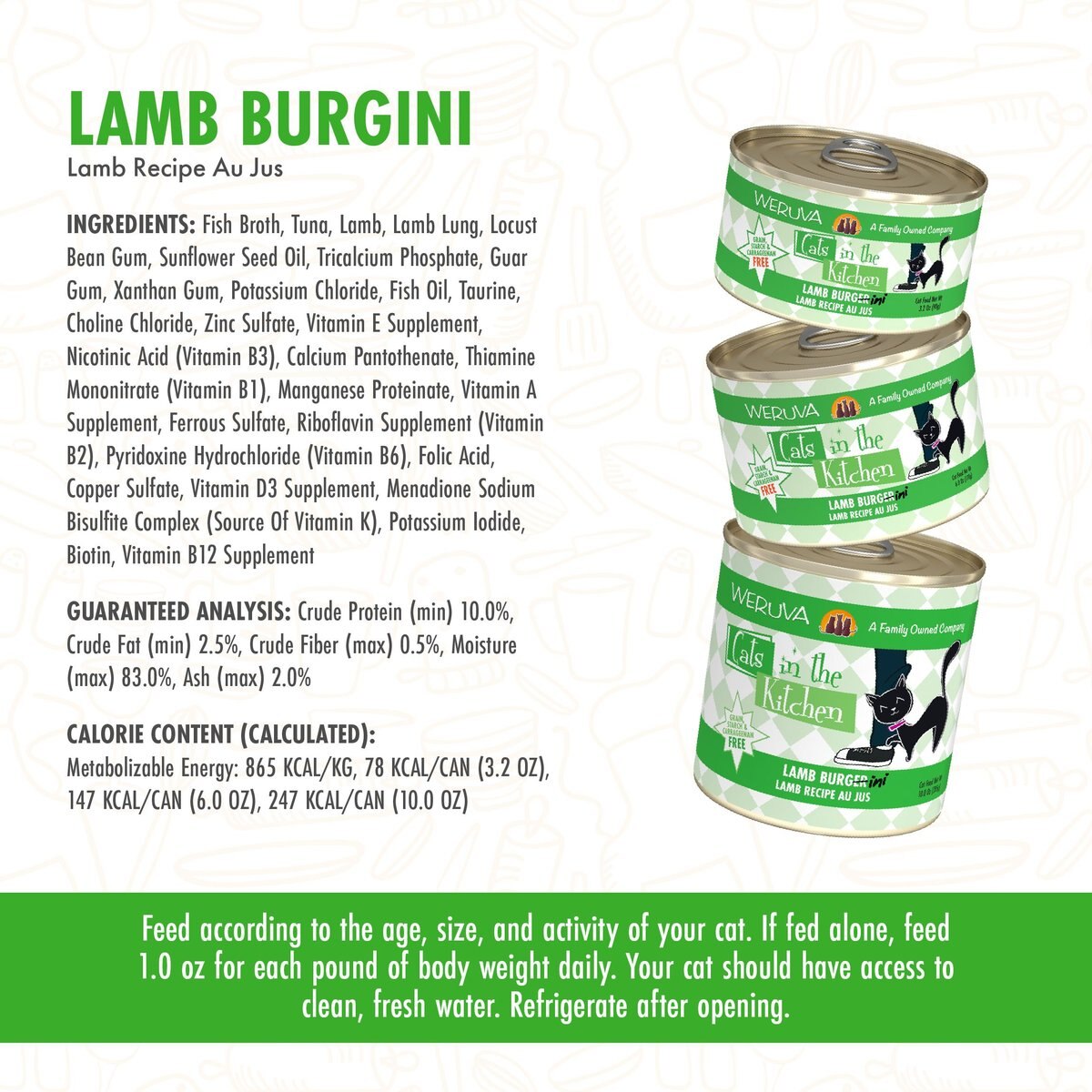 Weruva Cats in the Kitchen Lamb Burgini Lamb Au Jus Grain-Free Canned Cat Food