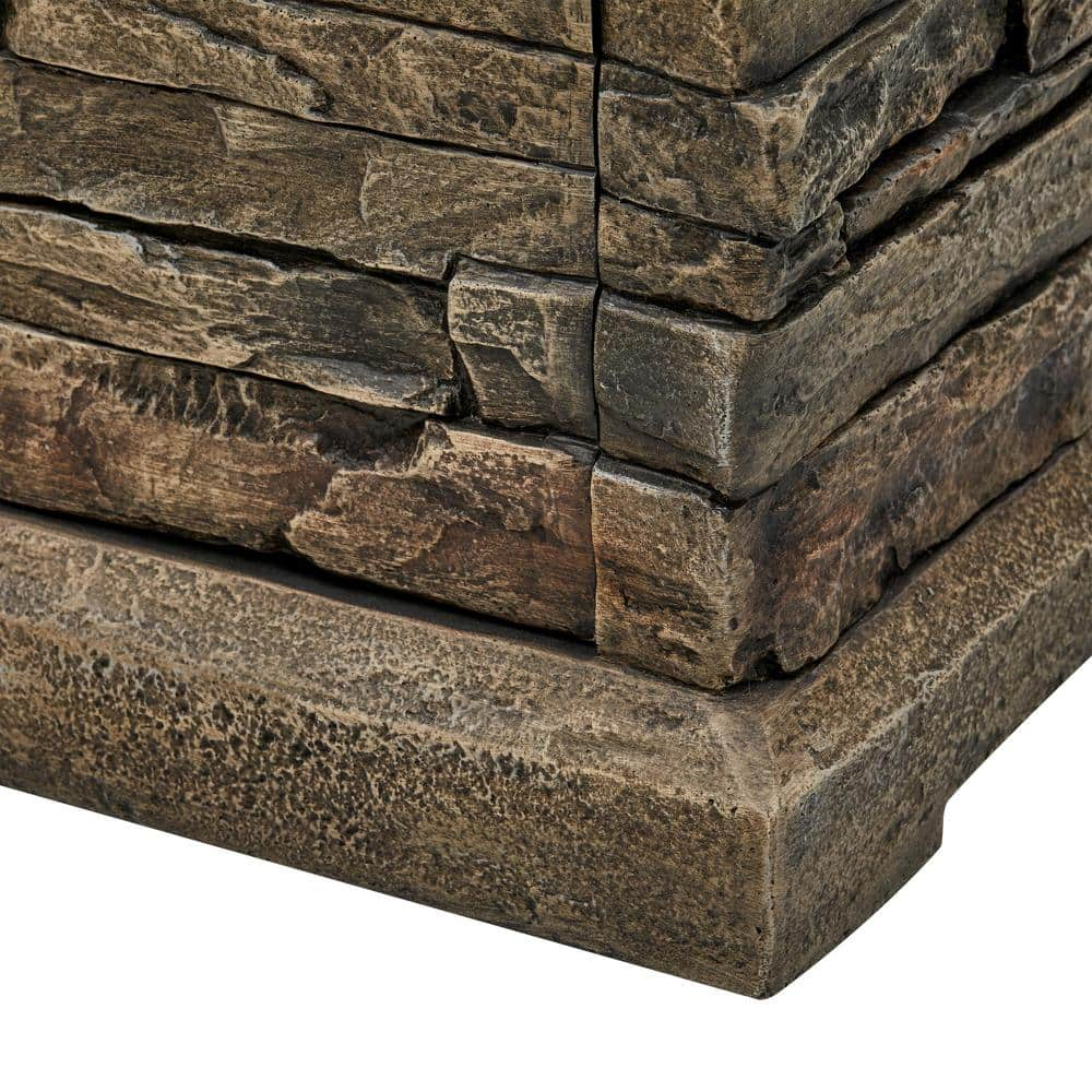 Hampton Bay 19 in. W x 29 in. H Square Stacked Stone Fire Column FP36005-Z