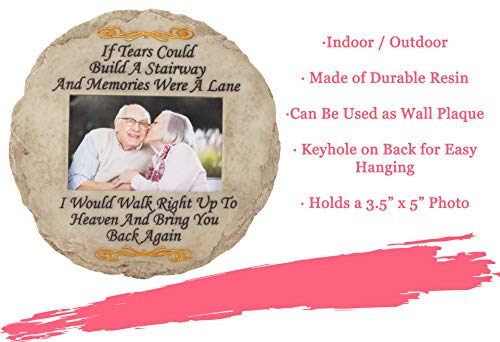 Spoontiques - Garden Décor - If Tears Could Build A Stairway with Picture Memorial Stepping Stone - Decorative Stone for Garden