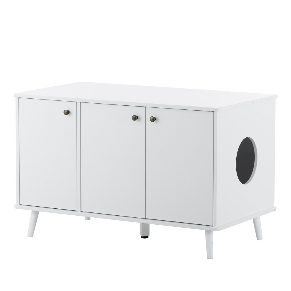 3 Doors Storage Bench Side Table