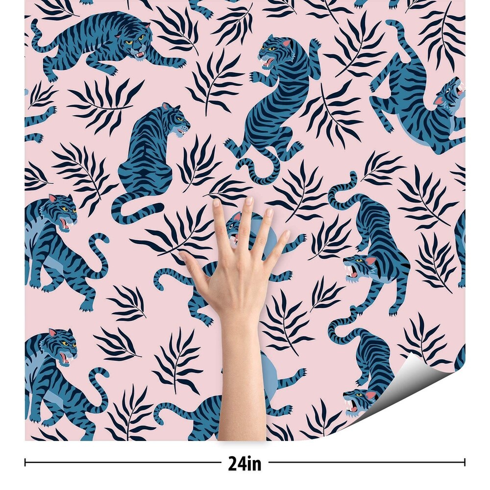 Blue Tiger Peel and Stick Removable Wallpaper 5046