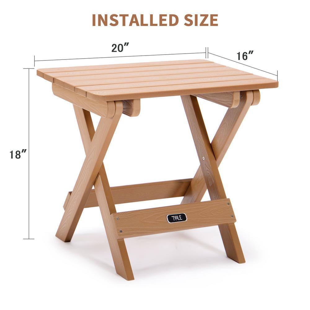 Portable Brown Folding Side Table Square Plastic Wood Table Is Perfect For Outdoor Camping Picnic GM-47