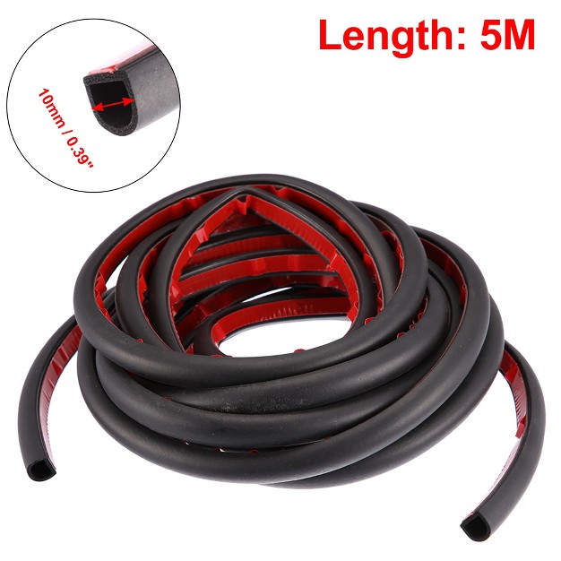 Unique Bargains 5m 16 4ft Universal Car Door D Shape Rubber Weather Waterproof Seal Strip