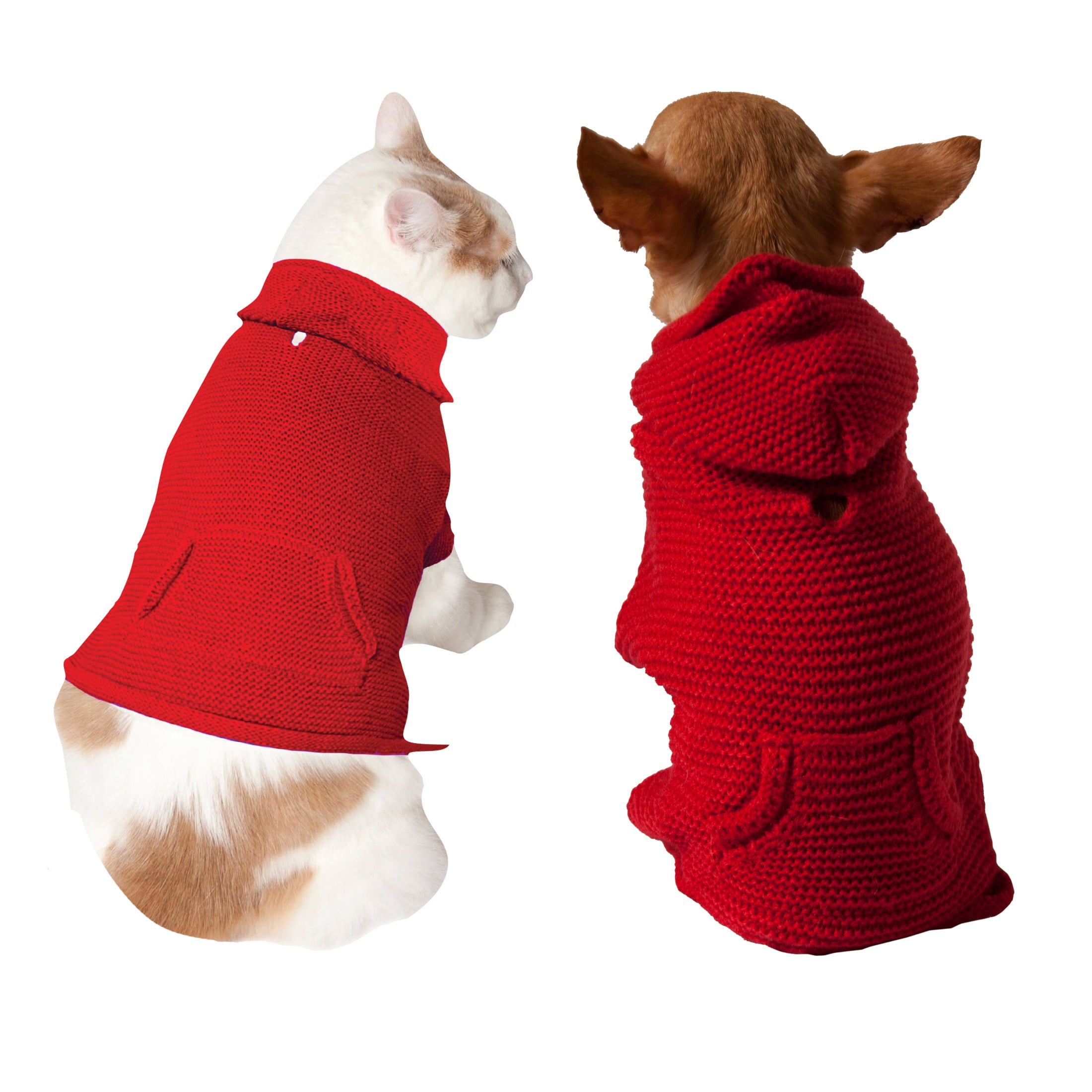 Vibrant Life Holiday Red Hoodie W Pkt Dog Sweater and Cat Sweater