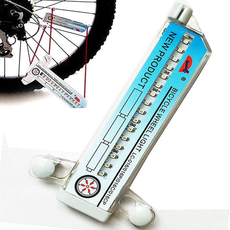 AT 16 LED Colorful Mountain Bike Flash Spoke Warning Light Signal Reflective Bicycle Wheel Light Cycle Tyre Light