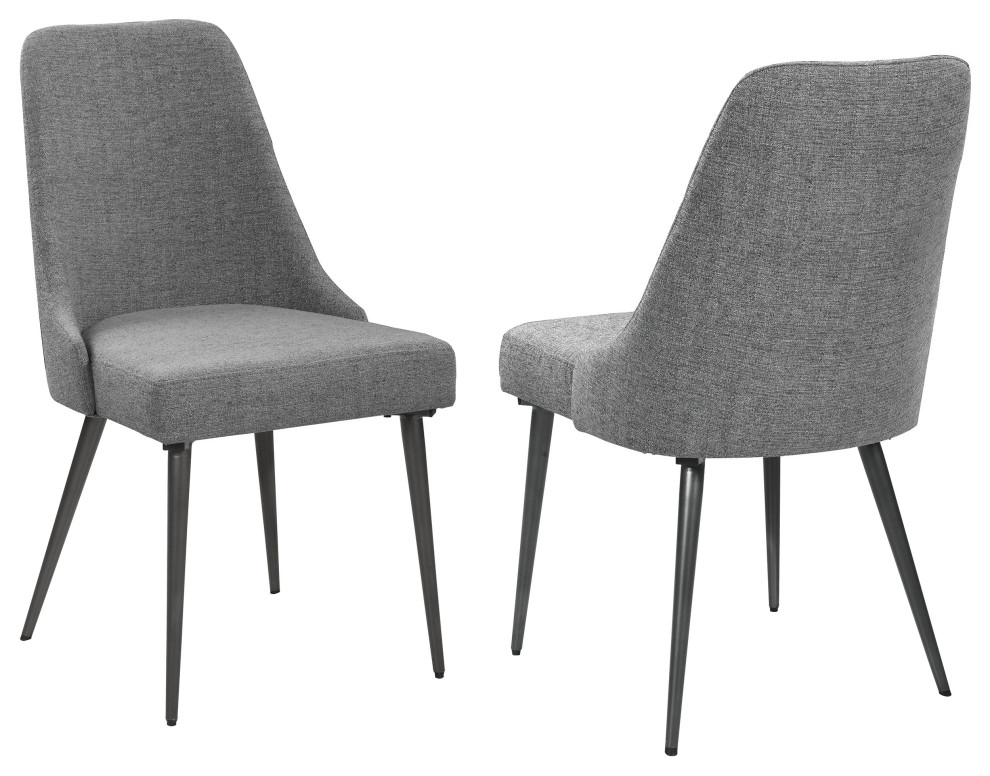 Alan Upholstered Dining Chairs Grey  Set of 2   Modern   Dining Chairs   by Modon  Houzz