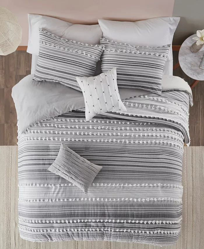 Urban Habitat Calum Jacquard 4-Pc. Duvet Cover Set， Twin Twin XL