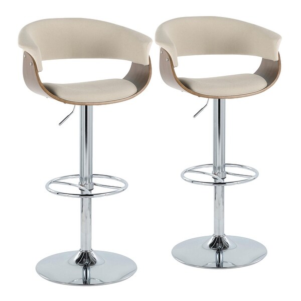 Carson Carrington Sauda Adjustable Bar Stool with Wheel Footrest (Set of 2)