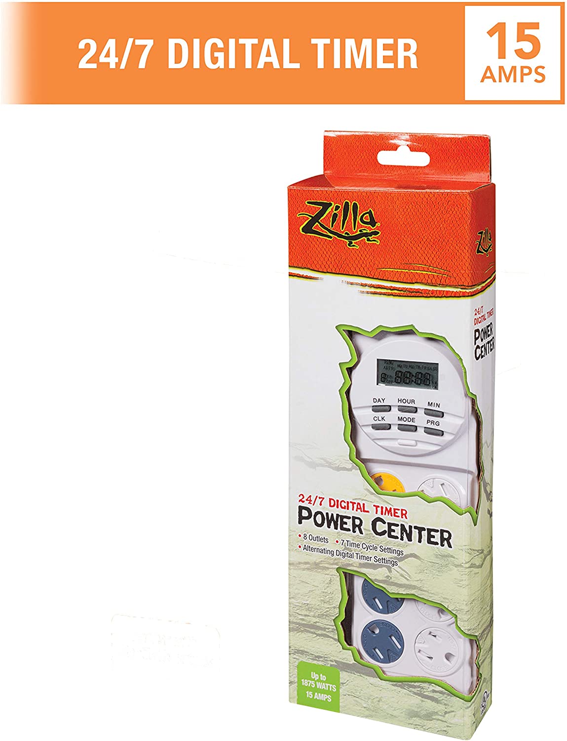 Zilla Reptile Pet Habitat Lighting and Terrarium Heat Power Center Timer， Digital