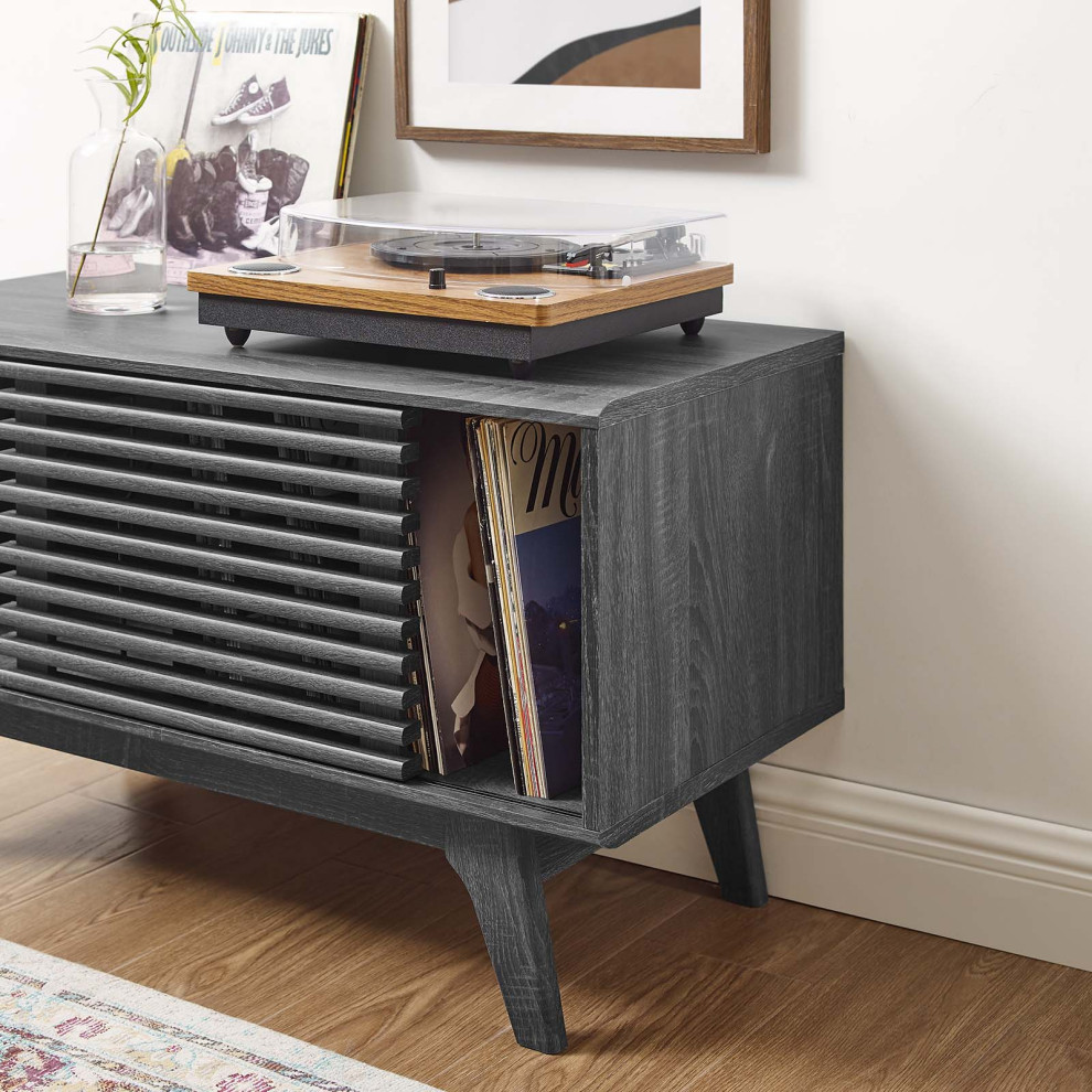 Render Vinyl Record Display Stand   Midcentury   Media Cabinets   by Modway  Houzz