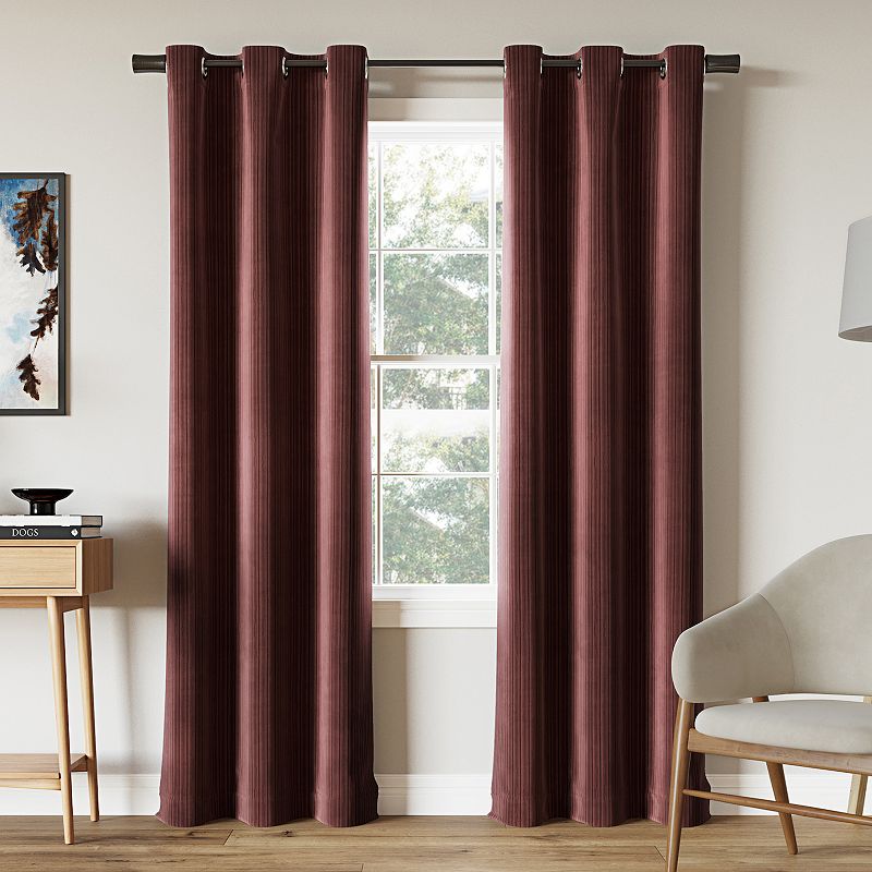 Sun Zero Cascade Pleated Velvet 100% Blackout Single Curtain Panel