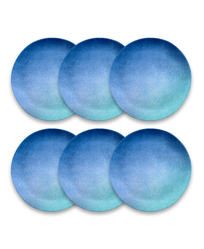 TarHong Melamine Oceanic Ombre 6-Piece Dinner Plate Set 10.5