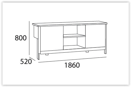 JARVY Sideboard Buffet 186cm - Natural & Grey