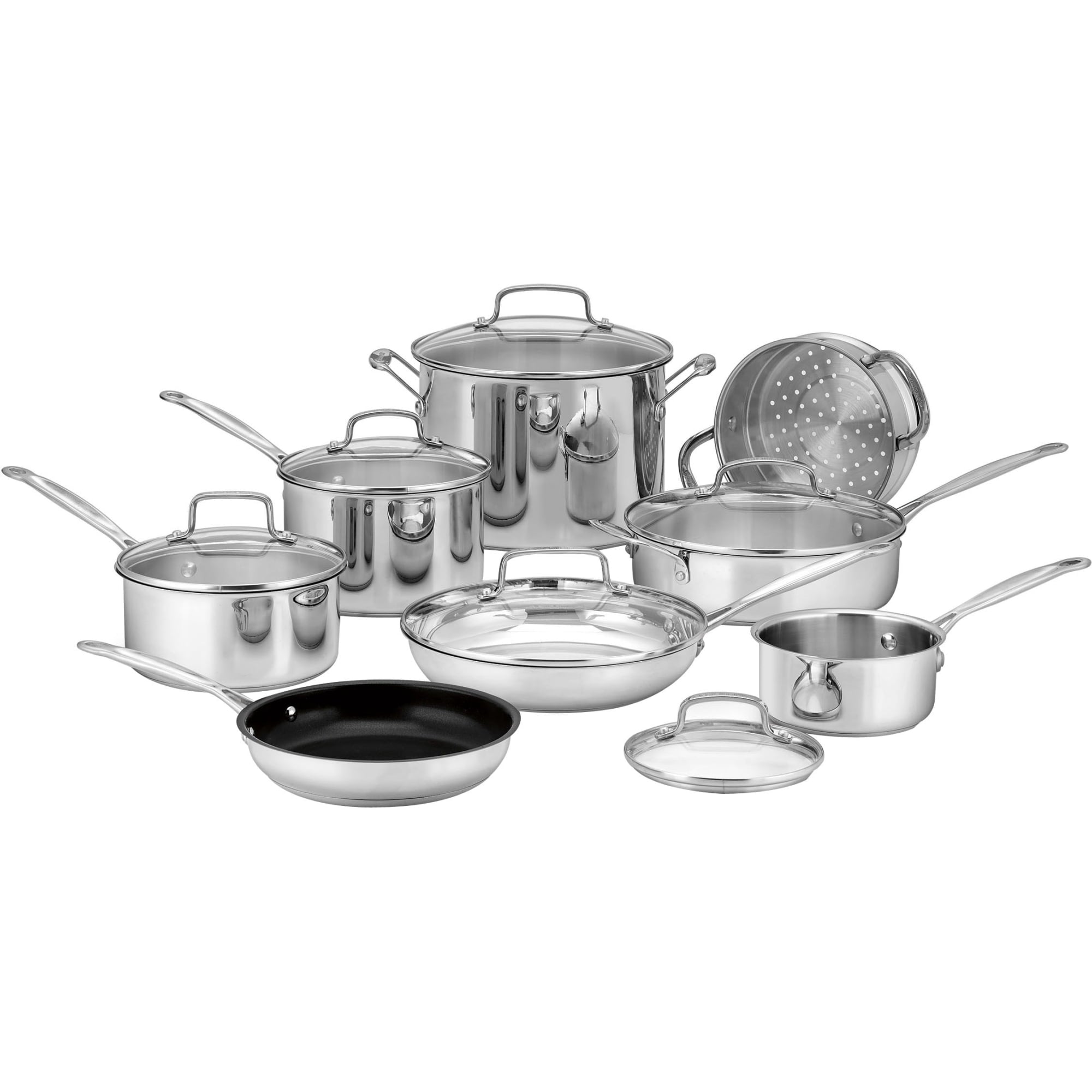 Cuisinart Chef's Classic Stainless Steel 14 Pieces Cookware Set (77-14)