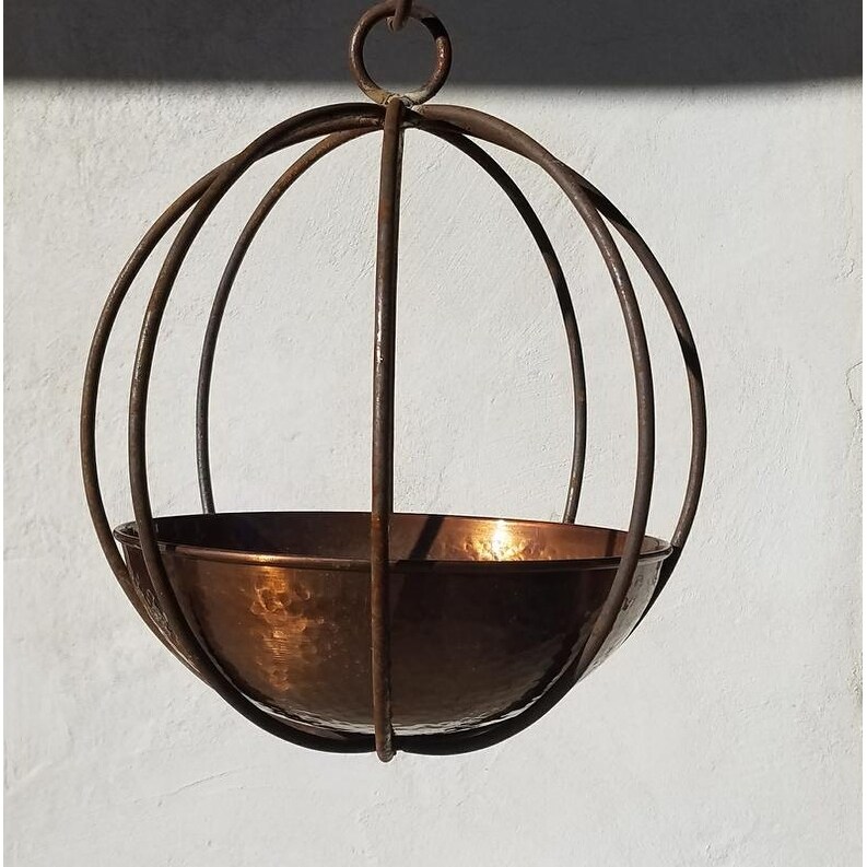 Small Metal Hanging Globe Planter