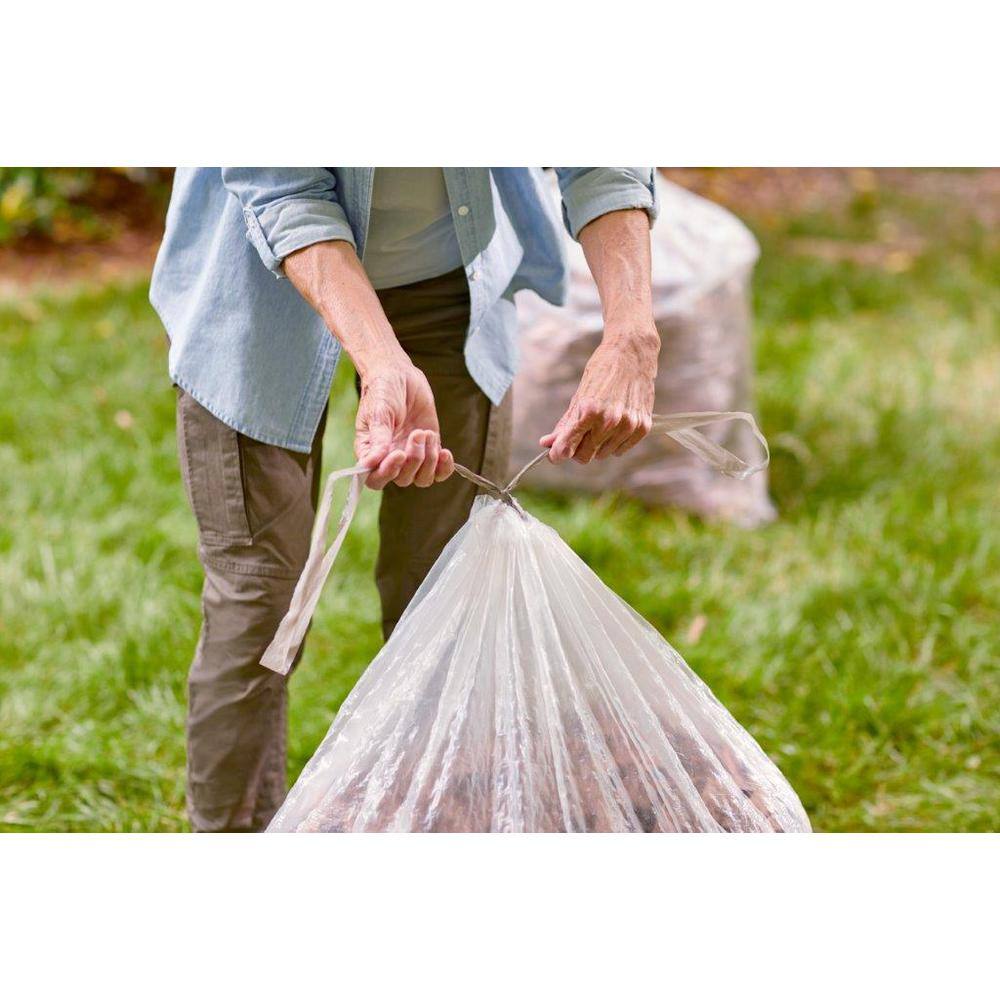 HDX 39 Gal. Clear Flex Drawstring Trash Bags (50-Count) - For Outdoor Yard Waste and Industrial TBD