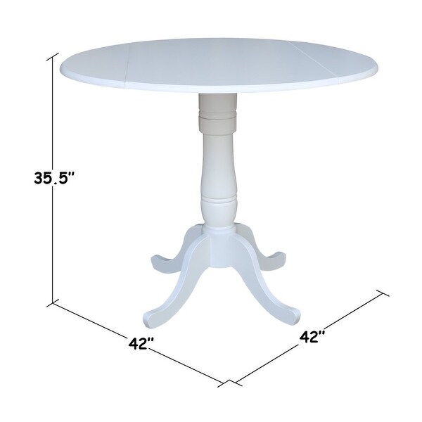 42 in. Round Dual Drop Leaf Dining Table