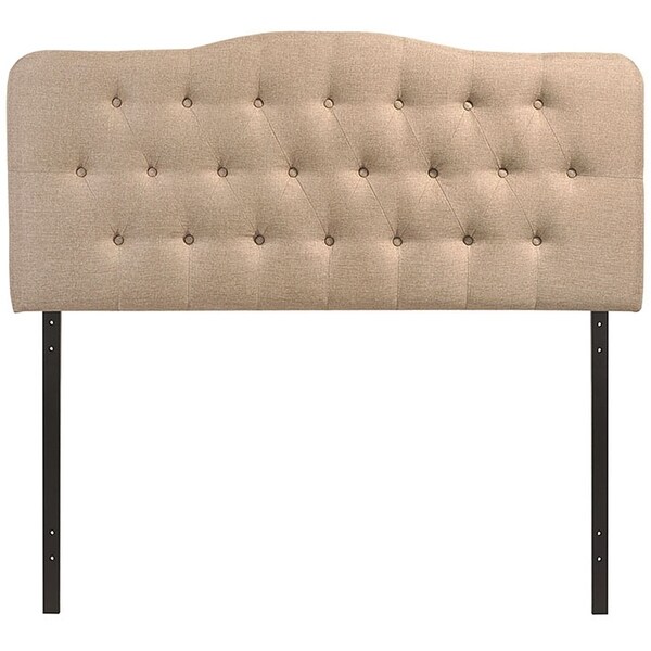 Kenmore Beige Fabric Upholstered Tufted King Size Headboard - - 27468526