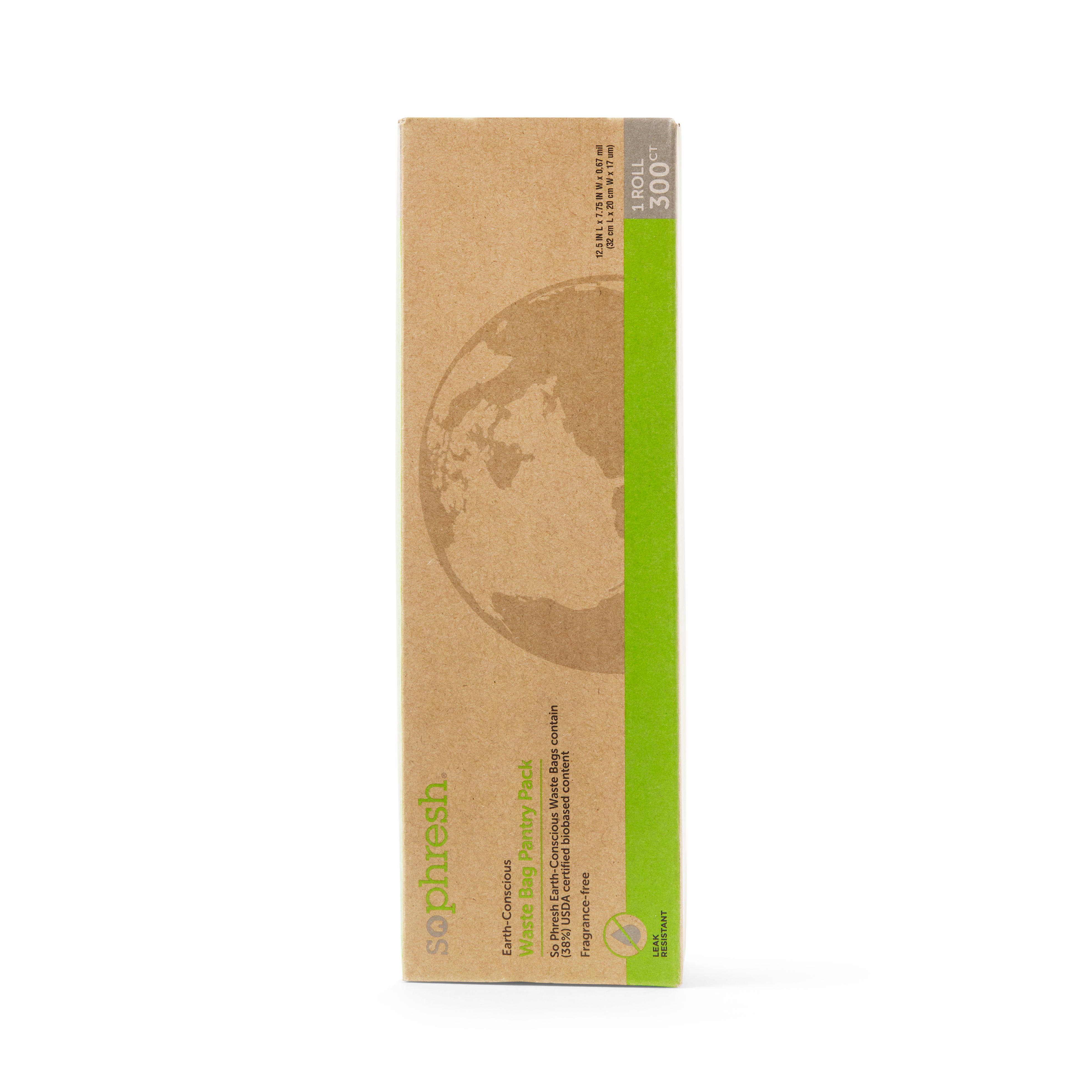 So Phresh Earth-Conscious 38% USDA Certified Biobased Content Pantry Pack Dog Waste Bags， Count of 300