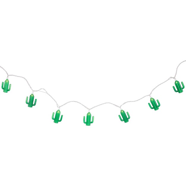 Northlight 10 count Green Cactus Patio Light Set 6ft White Wire