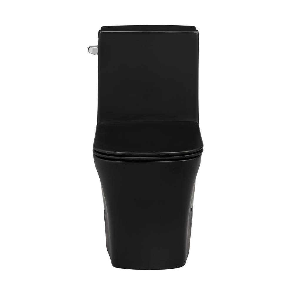 Swiss Madison Concorde 1-piece 1.28 GPF Single Flush Square Toilet in Matte Black Seat Included SM-1T107MB