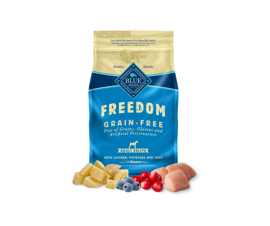 Blue Buffalo Freedom - Adult Dog Grain-Free Chicken， Potato， and Pea R