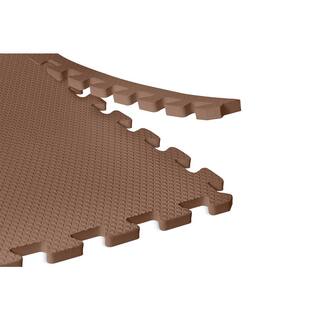 Norsk Brown 24 in. x 24 in. x 0.47 in. Foam Interlocking Floor Mat (6-Pack) 241047