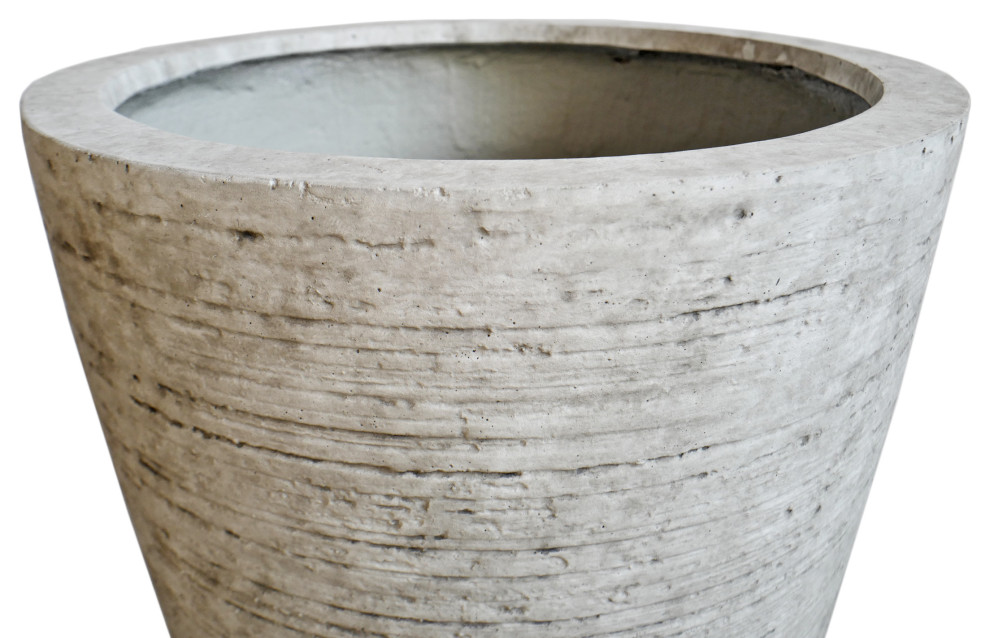 Modern Lightweight Concrete Pot Large   Industrial   Outdoor Pots And Planters   by Design Mix Furniture  Houzz