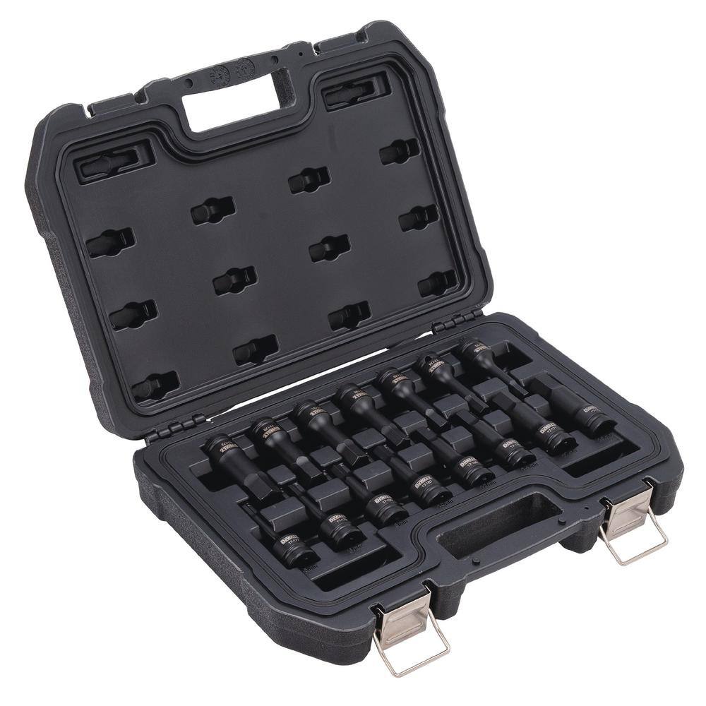 DW 12 in. Drive Combination Impact Hex Socket Set (15-Piece) DWMT19233