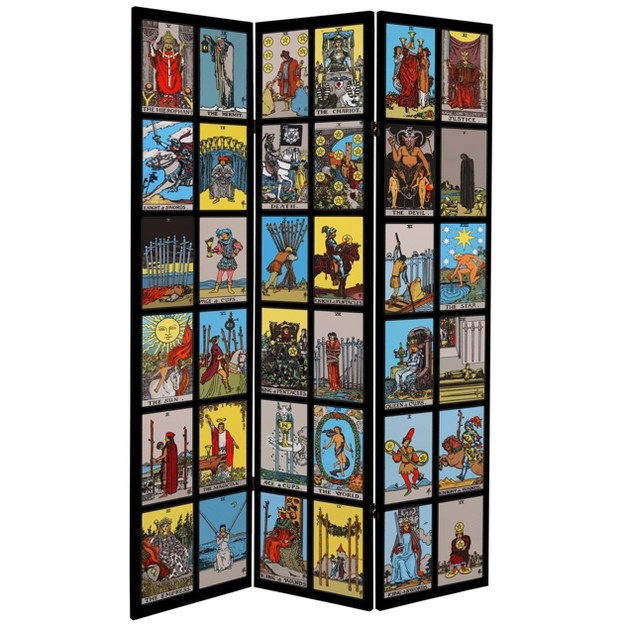 Double Sided Rider Waite Tarot Canvas Room Divider Oriental Furniture