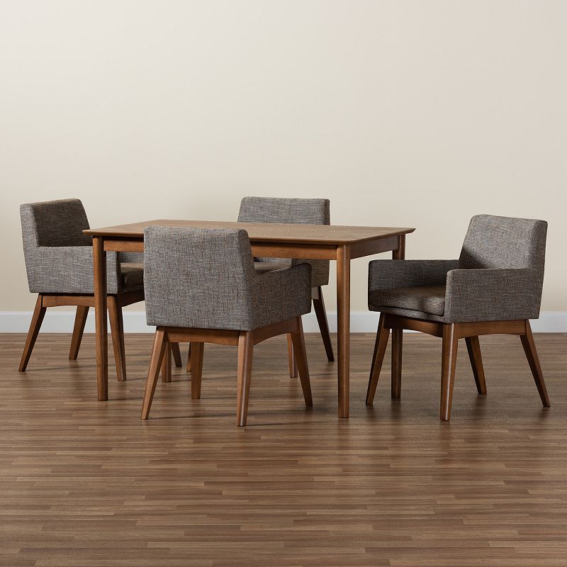 Baxton Studio Dorina Dining Table and Chair 5-piece Set