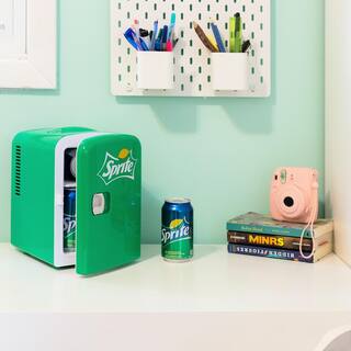 Sprite Coca-Cola Sprite 4L Portable CoolerWarmer Personal Travel Fridge with 12V and AC Cords Green SP04