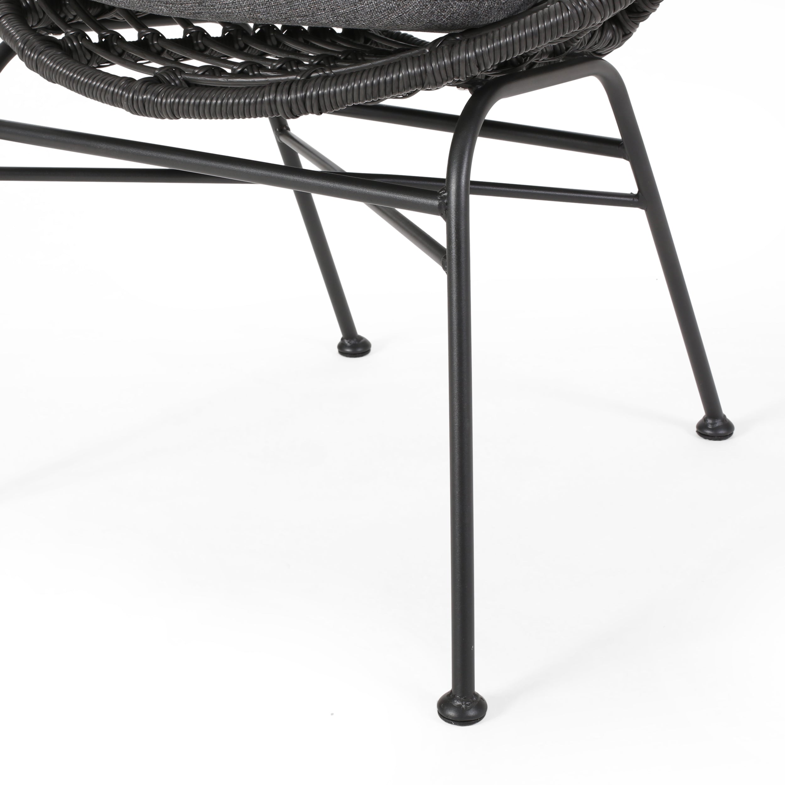 Keegan Outdoor Wicker Dining Chair with Cushion (Set of 2)