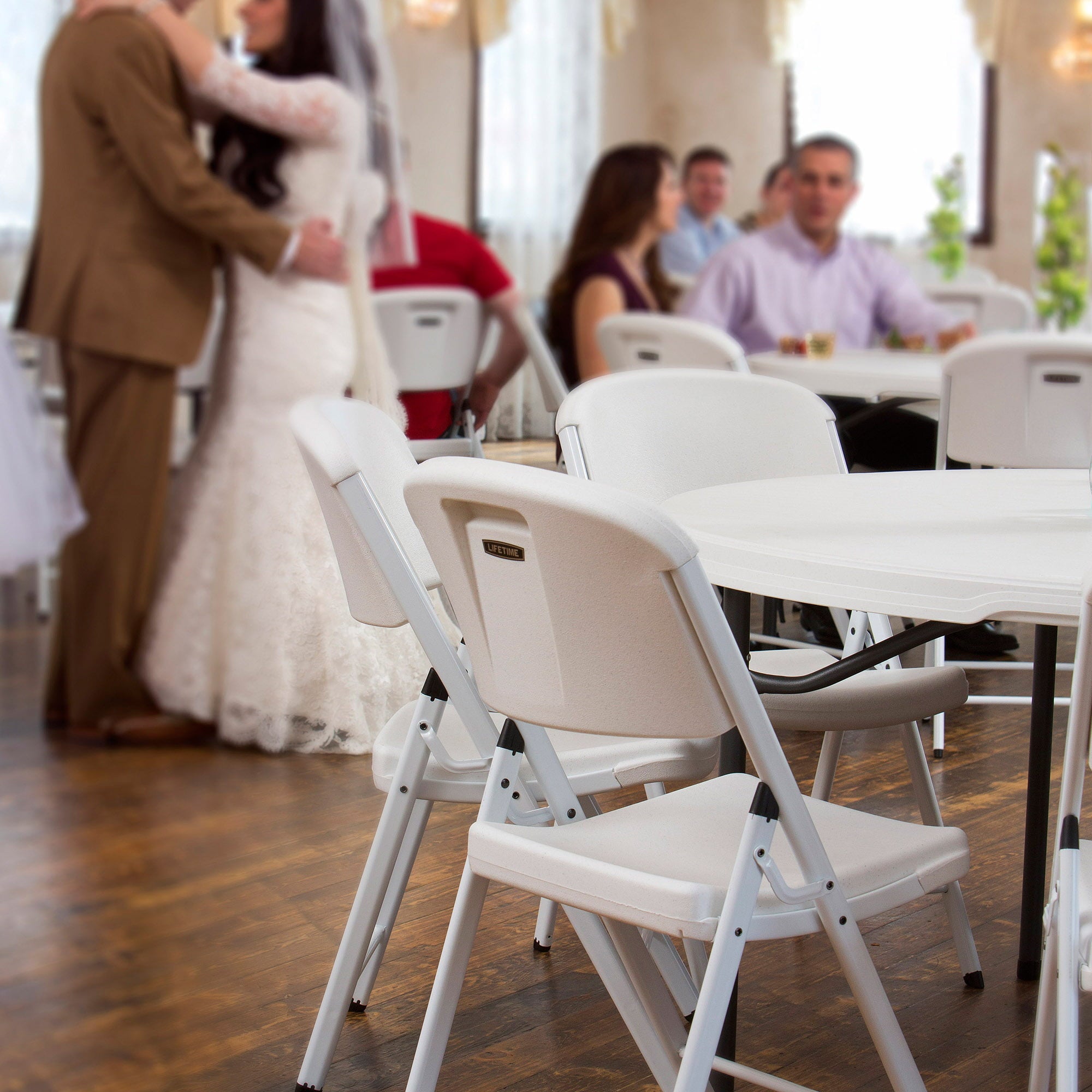 Lifetime Classic Commercial Folding Wedding Chair, White, 80359