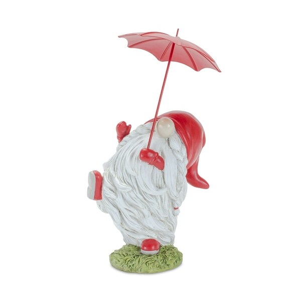 Set of 4 Dancing Gnome Umbrella Christmas Tabletop Figurines 8.25