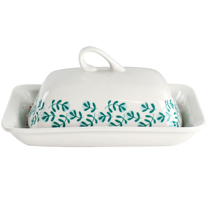 Gibson Home Village Vines 2 Piece Fine Ceramic Butter Dish