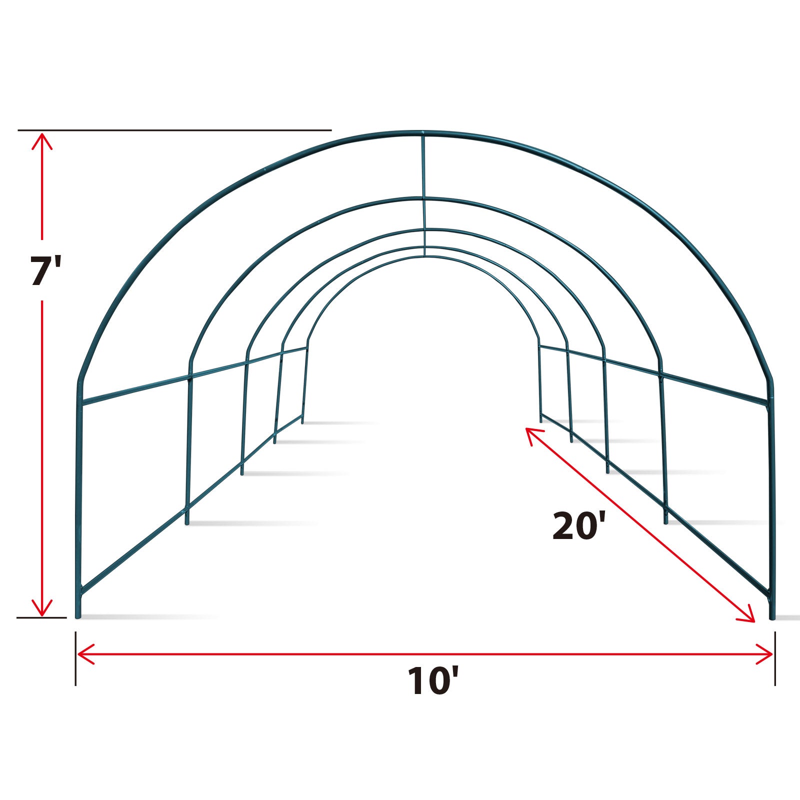 YardGrow Greenhouse Replacement Frame for Larger Hot Garden House, Support Arch Frame Climbing Plants/Flowers/Vegetables